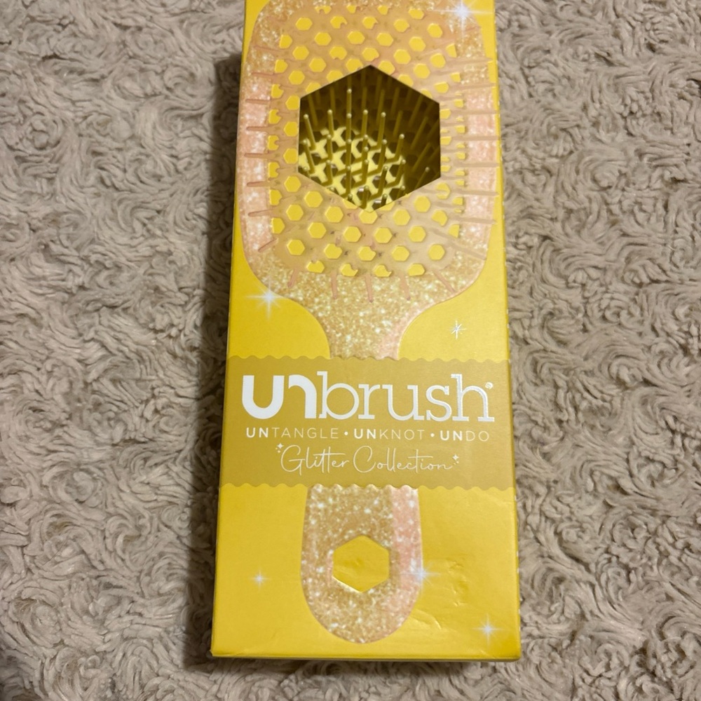 FHI Heat UNbrush Glitter Collection Detangling Brush Amber Wet Dry Hair NEW